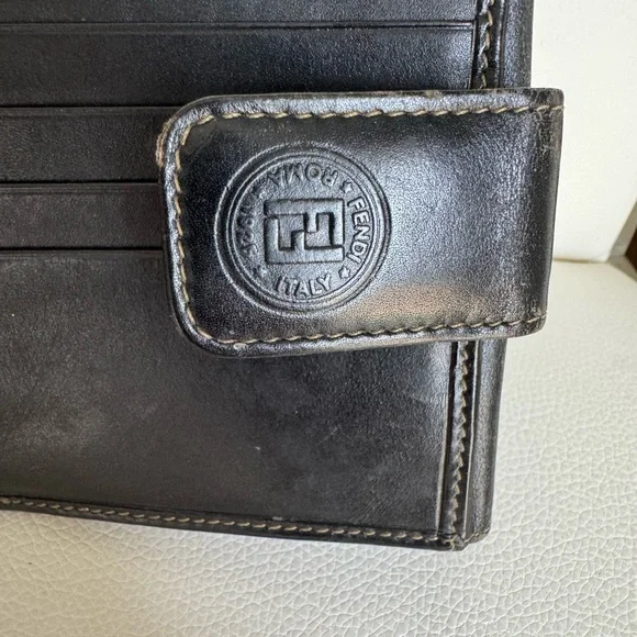 Fendi Black and Brown Striped Wallet - Picture 8 of 10